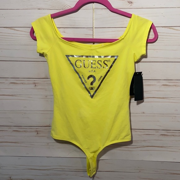 Guess Tops - Guess Los Angeles Women’s Lemon Triangle Logo Bodysuit